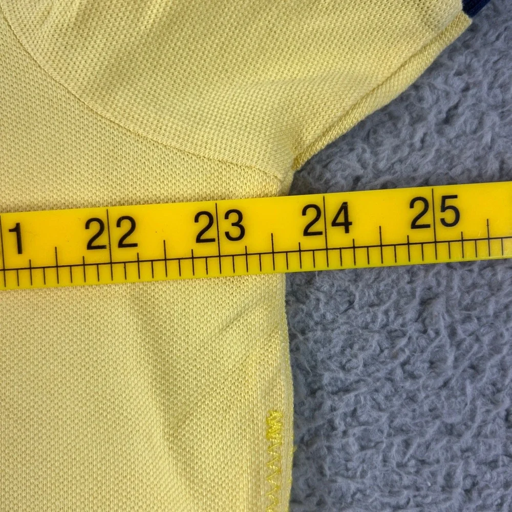 Polo Ralph Lauren Polo Shirt Mens XL Yellow Navy Big Pony Custom Fit Vintage NWT